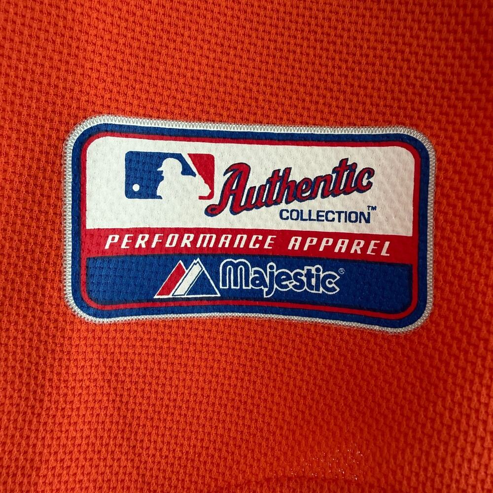 Vintage New York Mets Jersey Mens Medium Orange Majestic Made In USA Shirt - Picture 6 of 13